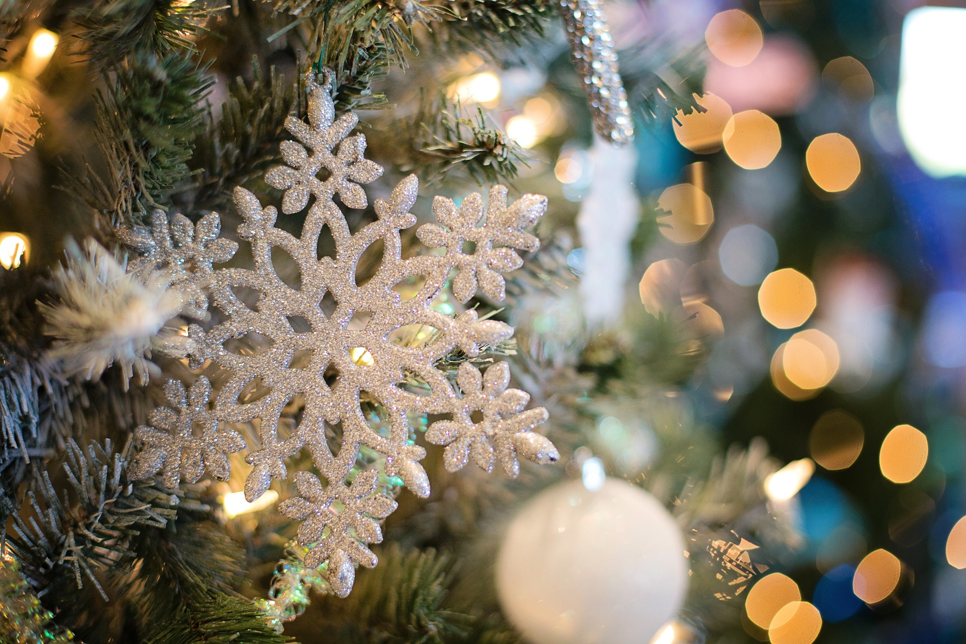 Snowflake on christmas tree
